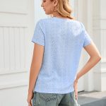 Modern V-Neck Hollow Out T-Shirt: Stay on Trend All Season - Image 2