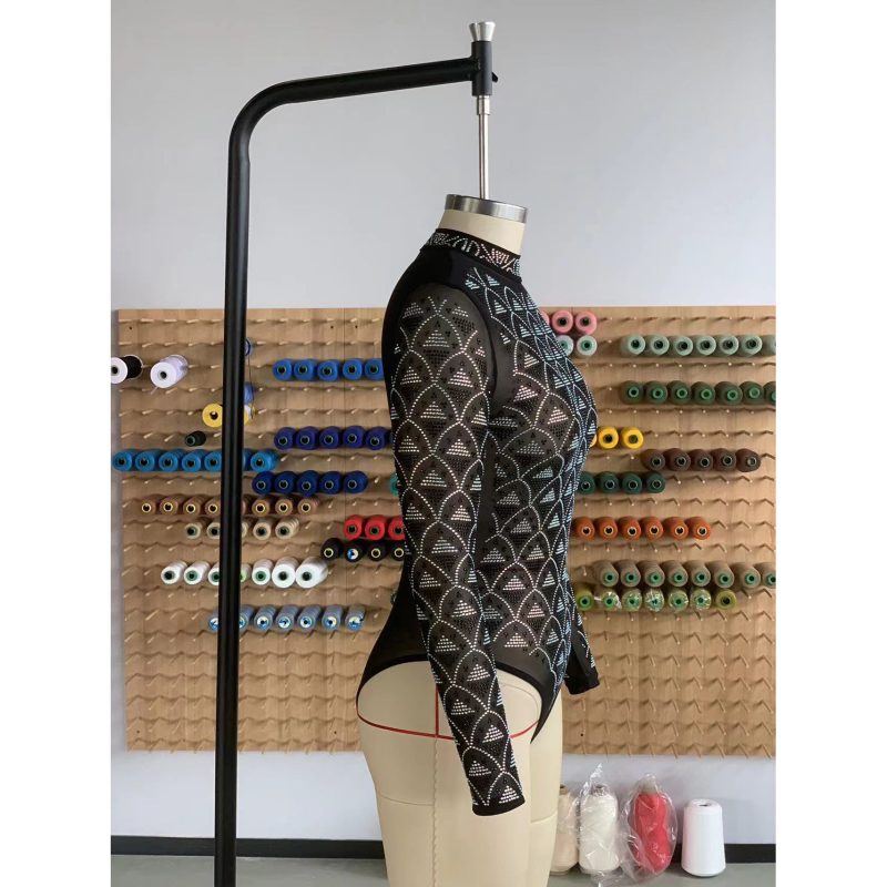 Sleek and Stylish Rhinestone Jumpsuit: Make a Statement with Minimalist Chic! - Image 4