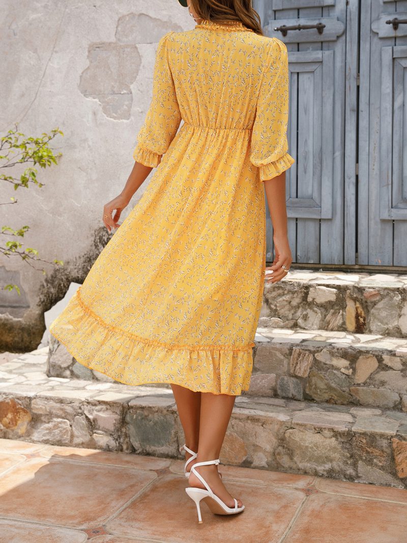 Spring-Summer Popular V-neck Simple Printed Dress from Our Store - Image 2