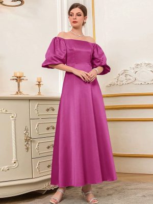 Off-Shoulder Half Sleeve Elegant Dress