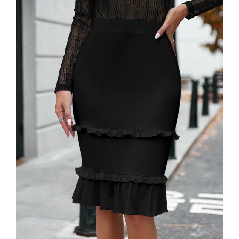 Solid Color Skirt: Women's Clothing - Image 2