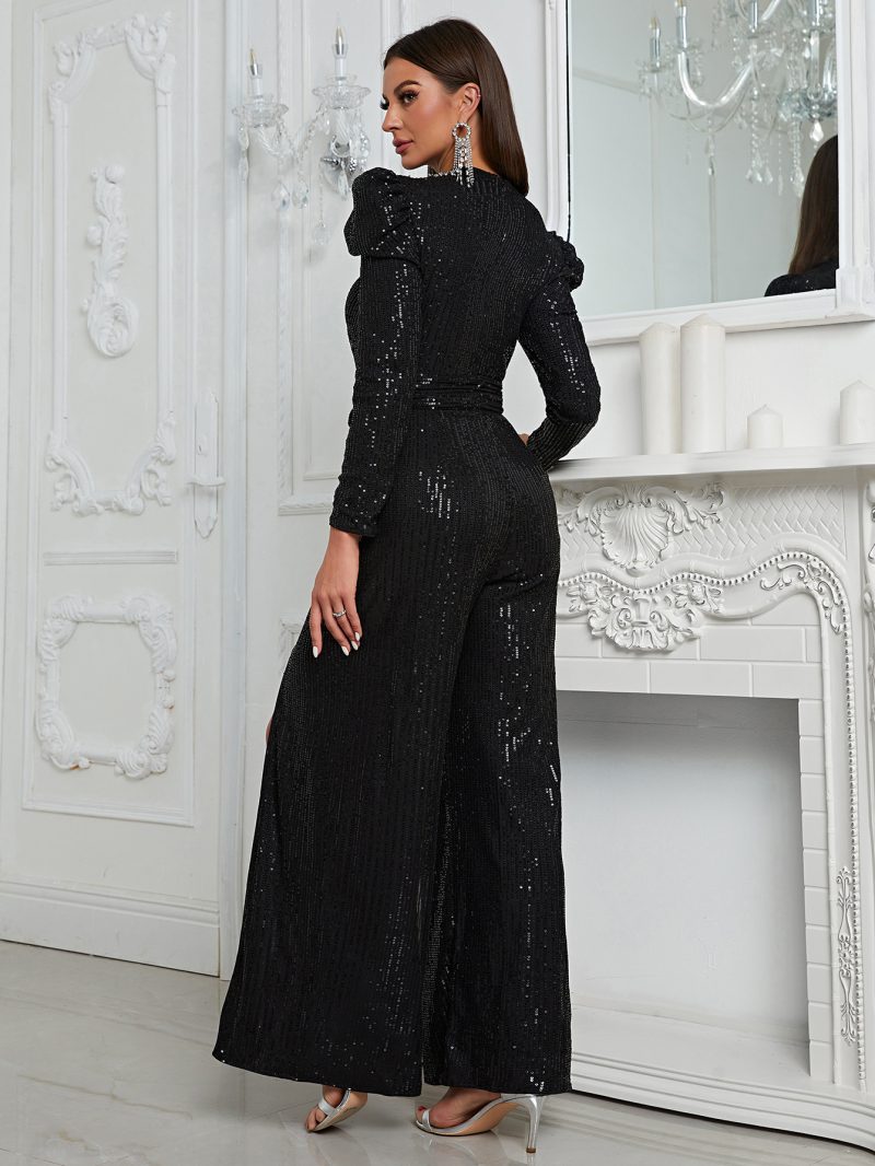 Women's Sequined Jumpsuit: Long Sleeve Party Wear - Image 2