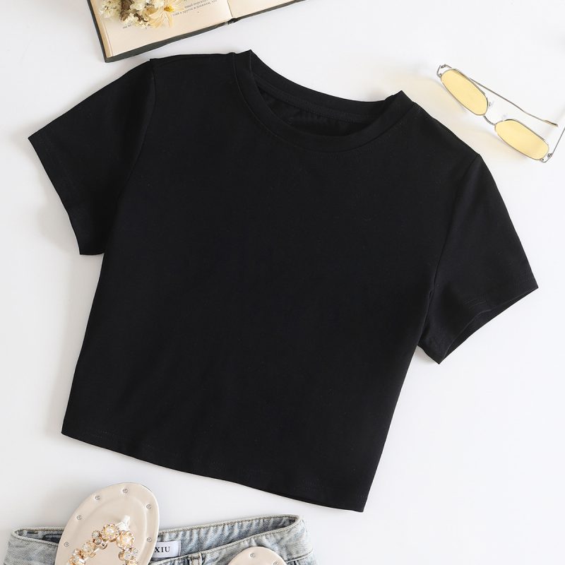 Summer Cropped Top Short-Sleeved T-Shirt for Women: Outerwear - Image 3