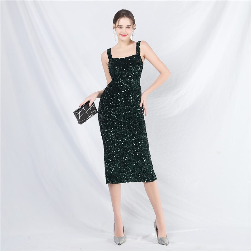 Sequined Velvet Bottom Dress: Women's Daily Glam - Image 5
