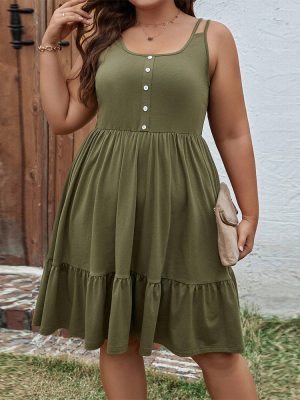 Summer Plus Size Strap Swing Dress