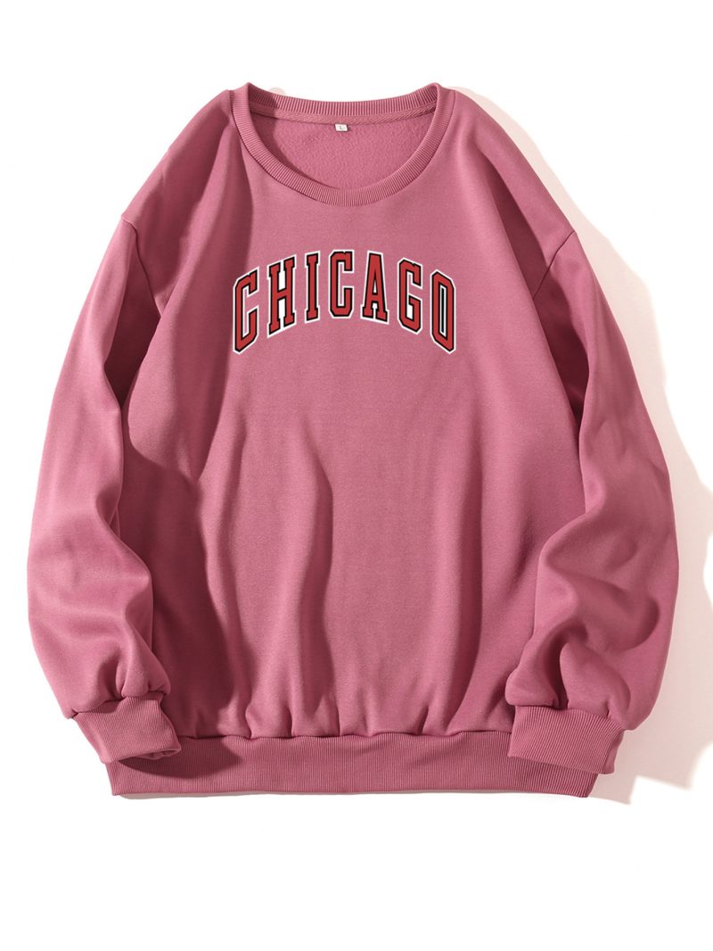 Autumn Winter Fleece Lined Crew Neck Sweater for Women: Wild Loose Casual Sports Bottoming Shirt - Image 5