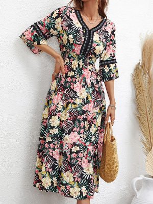 Popular Printed Elegant Maxi Dress for Women