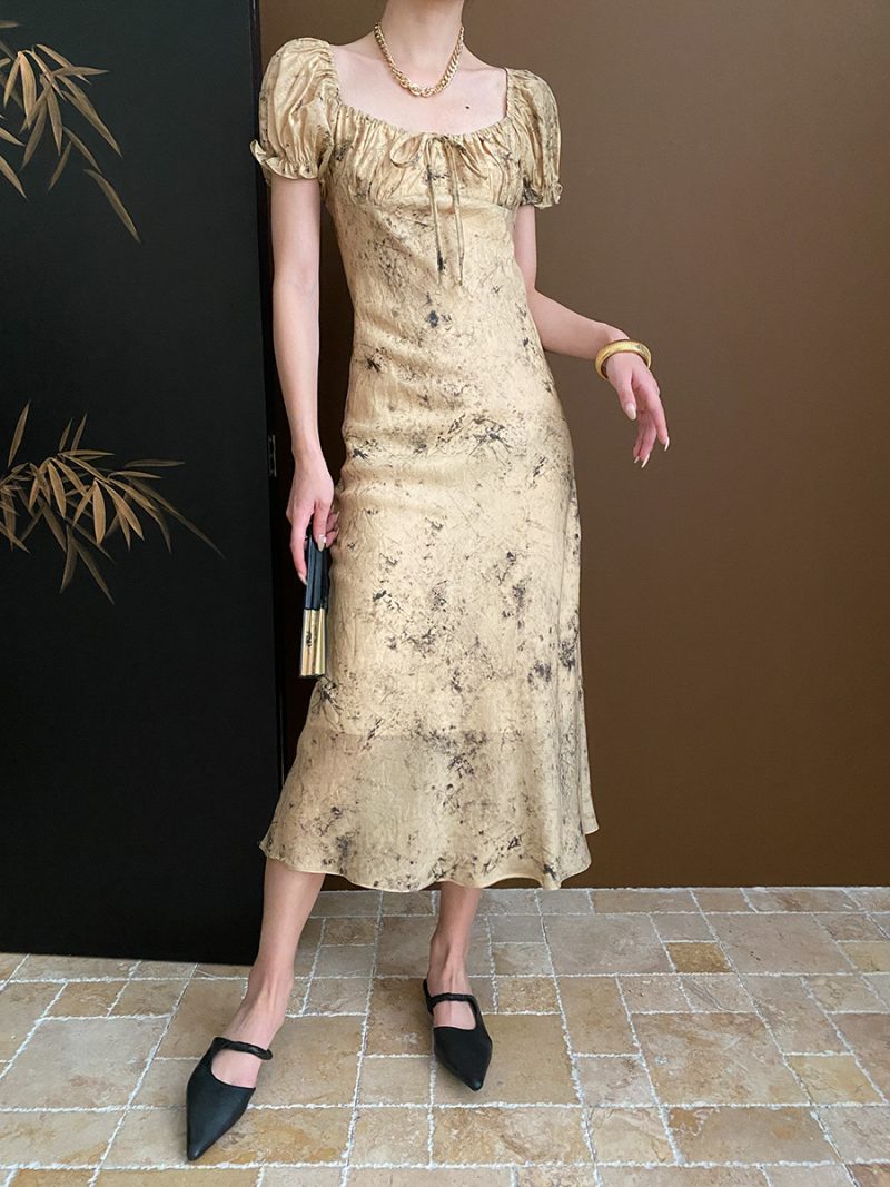 Ink Blooming Tencel Cotton Dress - Image 2