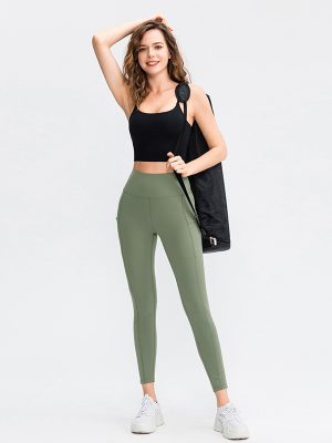 Nude Brushed Yoga Pants with Pocket