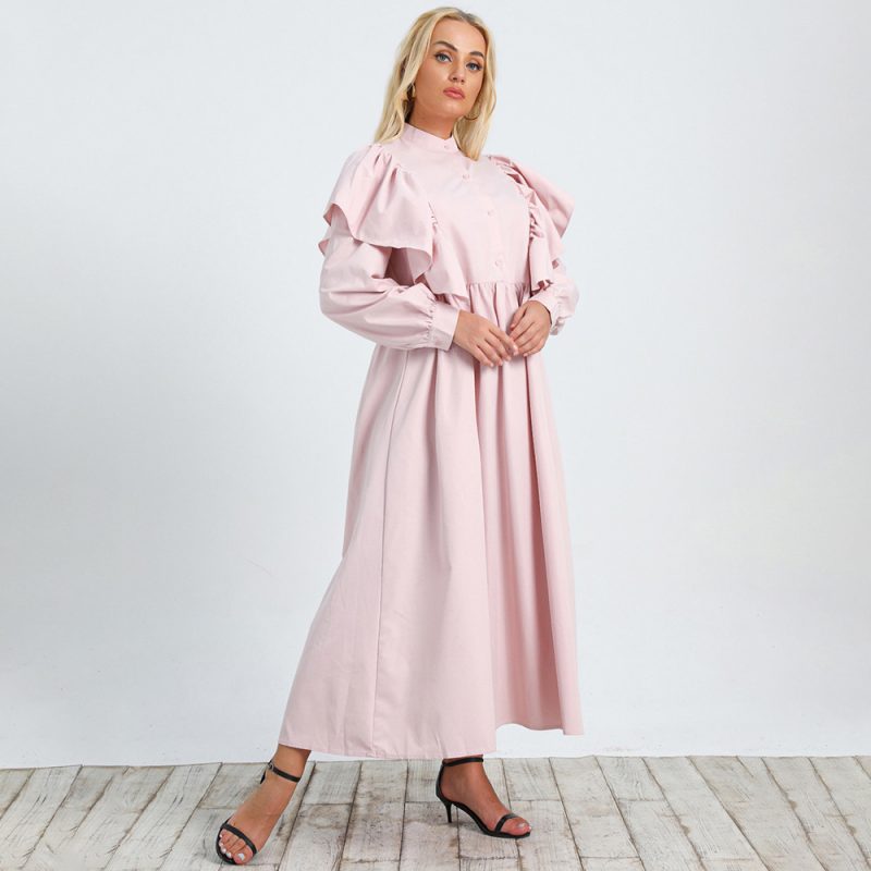 Elegant Graceful Loose Puff Sleeves Round Neck Dress: Plus Size Women's Clothing - Image 3