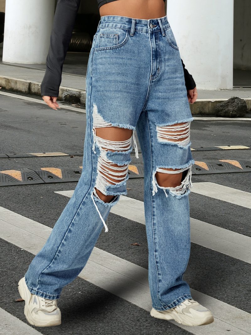 RippedStyle Denim Pants: Women's Casual Wear - Image 4