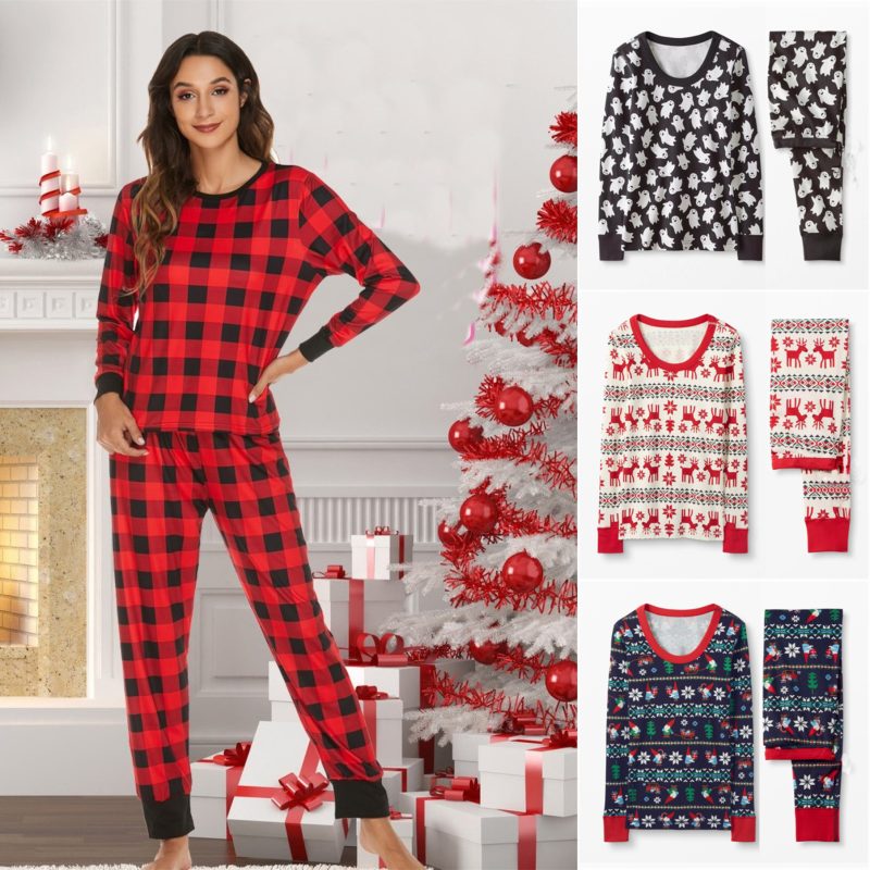Women's Homewear Pajamas Suit: Christmas Elk Long Sleeve Trousers - Image 2