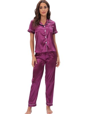 Women’s Satin Pajama Suit: Two-Piece Home Wear