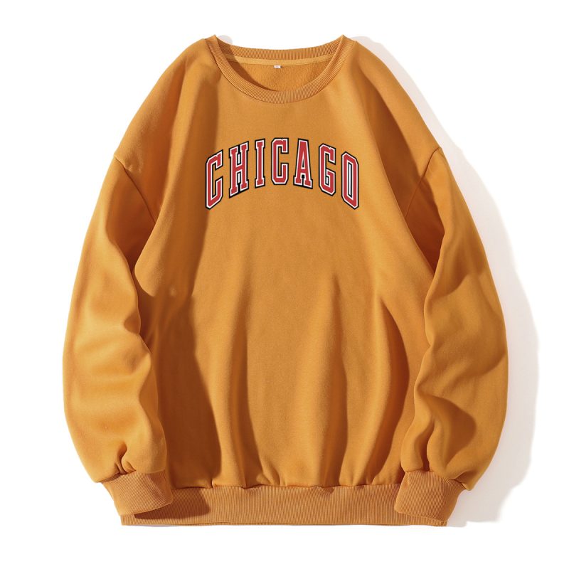 Autumn Winter Fleece Lined Crew Neck Sweater for Women: Wild Loose Casual Sports Bottoming Shirt - Image 3