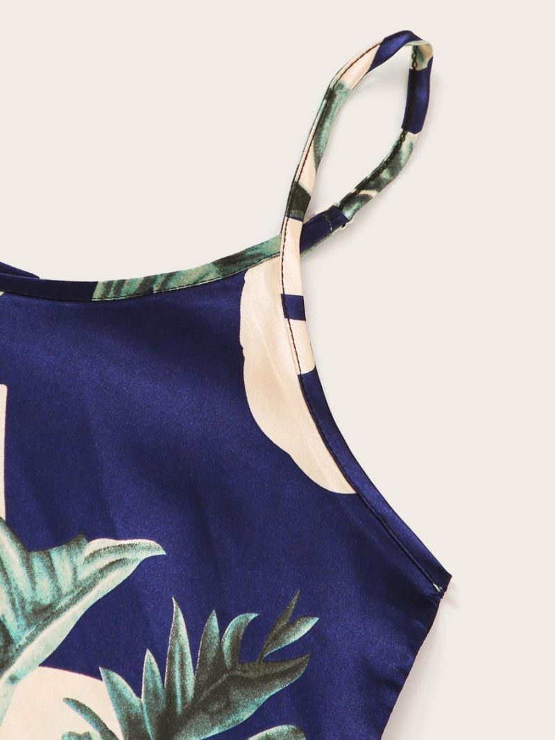 Artificial Silk Two-Piece Camisole Pajamas: Women's Home Wear - Image 7