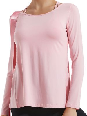 Yoga Wear Women’s Solid Color Round Neck Long-Sleeved T-shirt: Ideal for Running Fitness Casual Sports