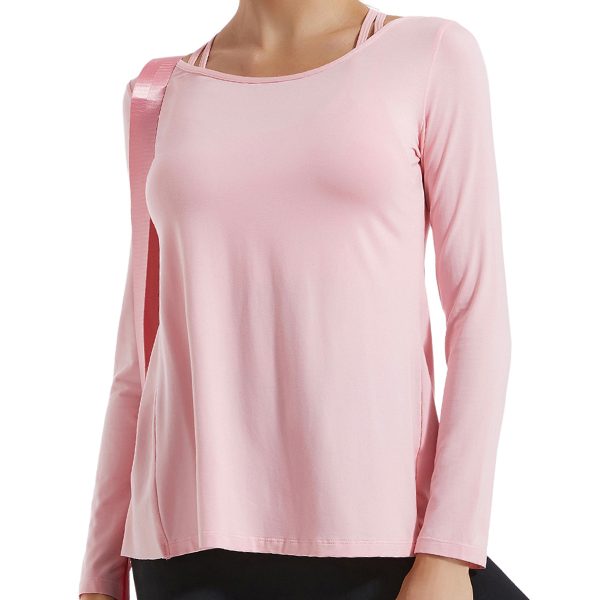 Yoga Wear Women's Solid Color Round Neck Long-Sleeved T-shirt: Ideal for Running Fitness Casual Sports