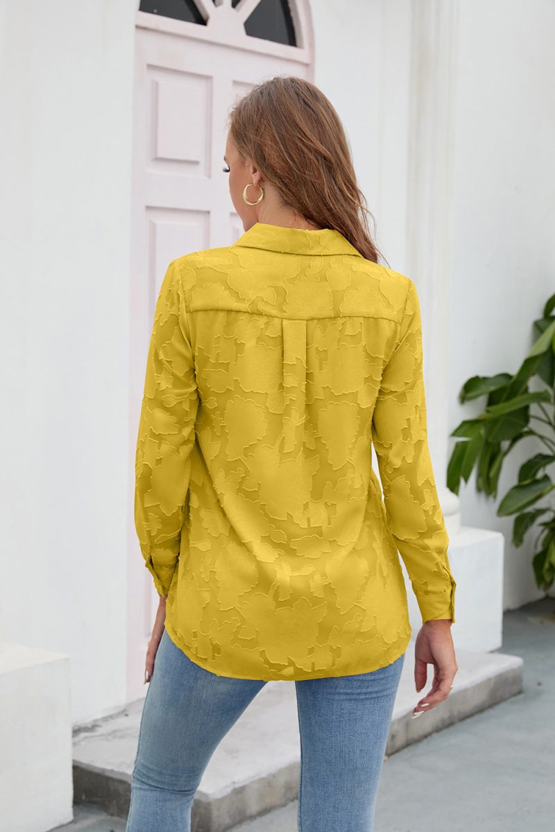 Romantic Lace Women's Long Sleeve Shirt: Solid Color, Elegant Fabric - Image 4