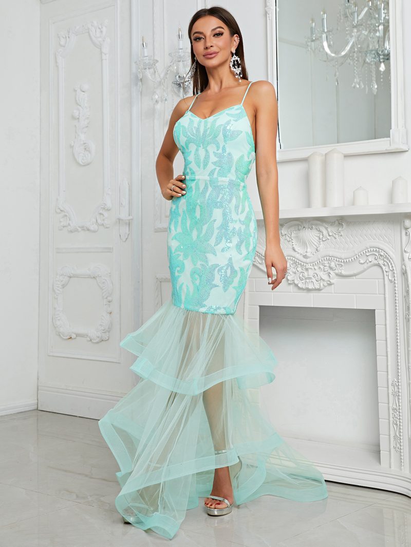 Spring/Summer Backless Fishtail Maxi Dress: Sequin Sling - Image 4