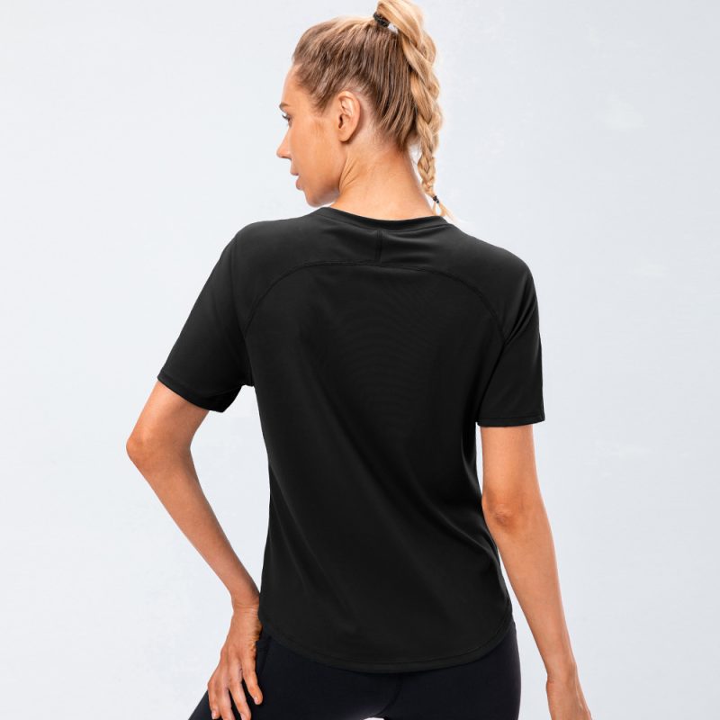 Nude Feel Brushed Sports Short Sleeve Soft Breathable Workout Running Top T-shirt - Image 2