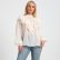 Plus Size Autumn Office Long Sleeve Loose Polka Dot Top with Lotus Leaf Detailing