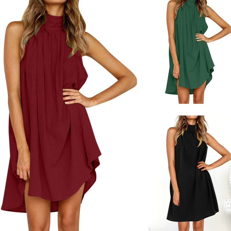 Women's Elegant Halter Backless Cocktail Dress - Image 3