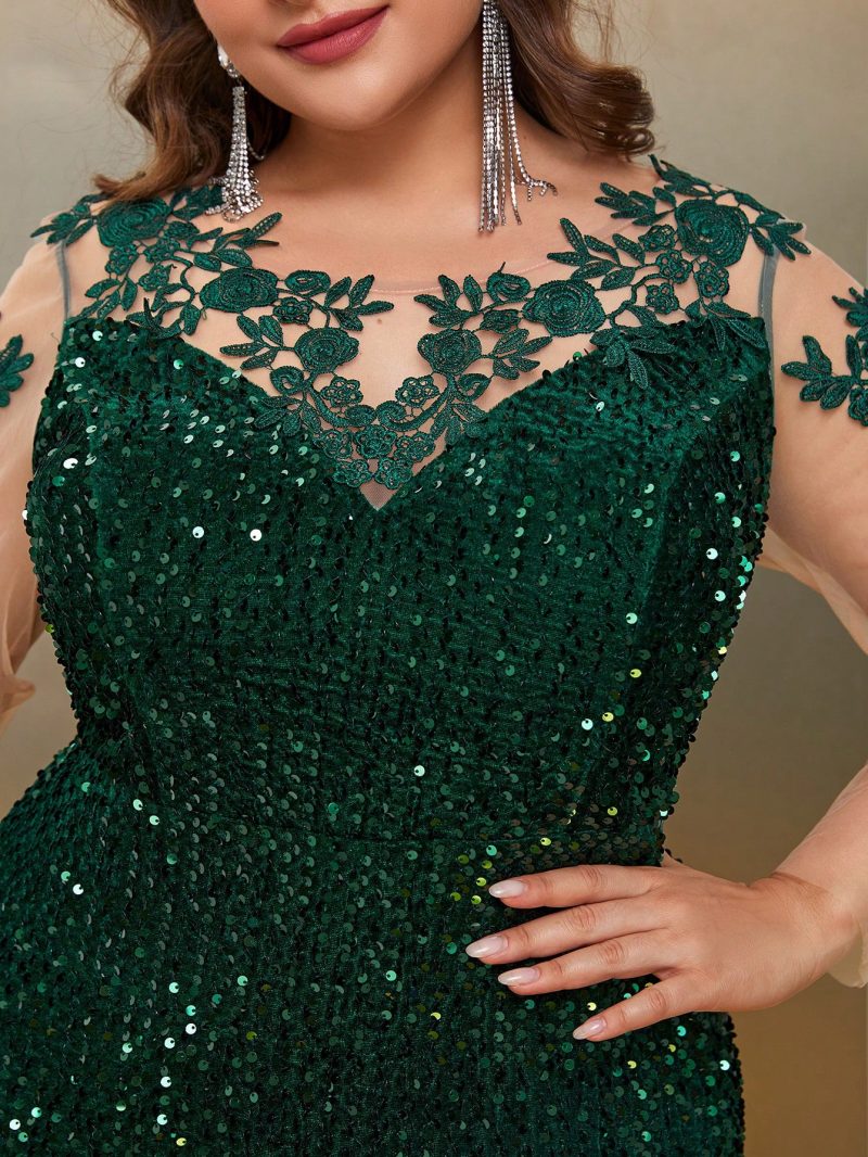 Three-Dimensional Floral Evening Dress: Plus Size Cocktail - Image 2