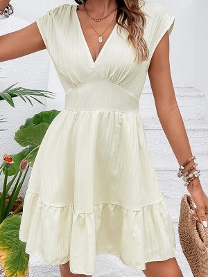 Summer Sleeveless V-neck Cami Dress: Slim Fit