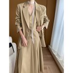 French High-End Office Blazer Waistcoat Dress: Three-Piece Suit