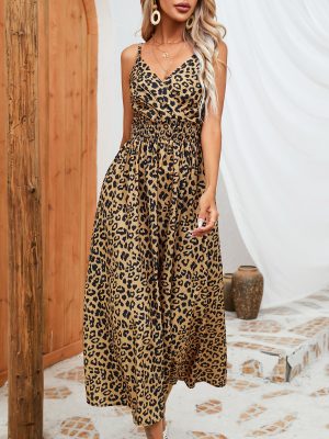 Women’s Summer Leopard Print Sling Dress