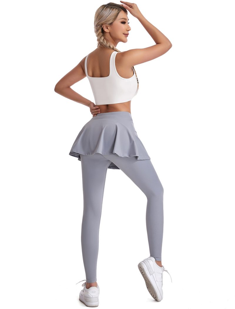 Women's Autumn Winter Nylon Nude Feel Pleated Yoga Skirt - Image 3