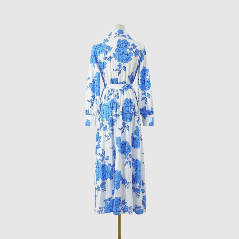 Women's Autumn Printed Long Sleeve Midi Dress - Image 4