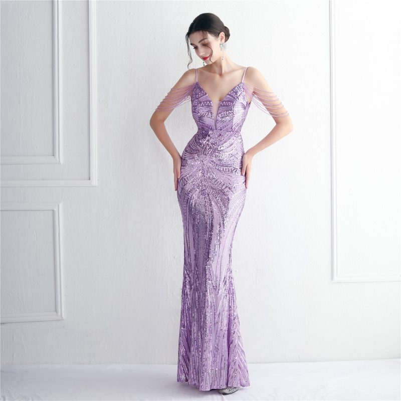 Positioning Sequined Cocktail Dress: Women's Slim Fit - Image 3