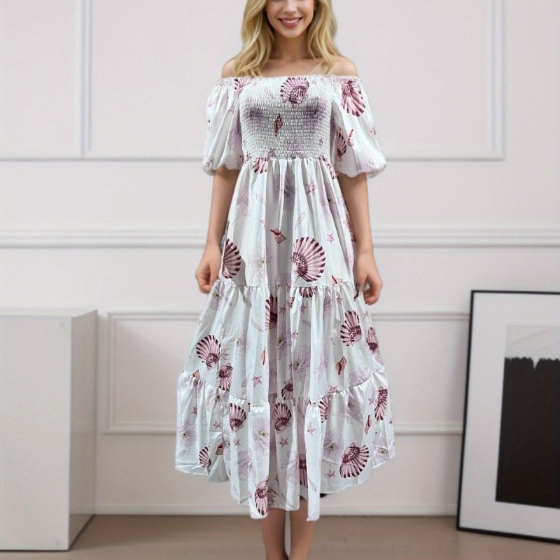 Floral Off-Shoulder Dress: Women's Spring/Summer - Image 2