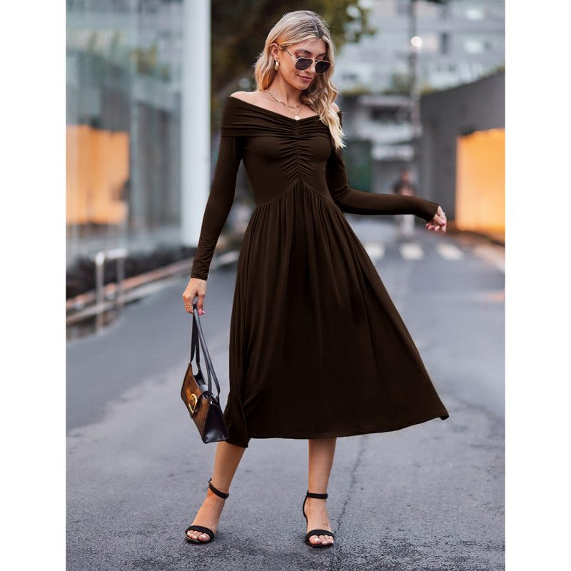 Elegant V-Neck Off-Shoulder Dress: Effortlessly Chic for Every Event! - Image 4