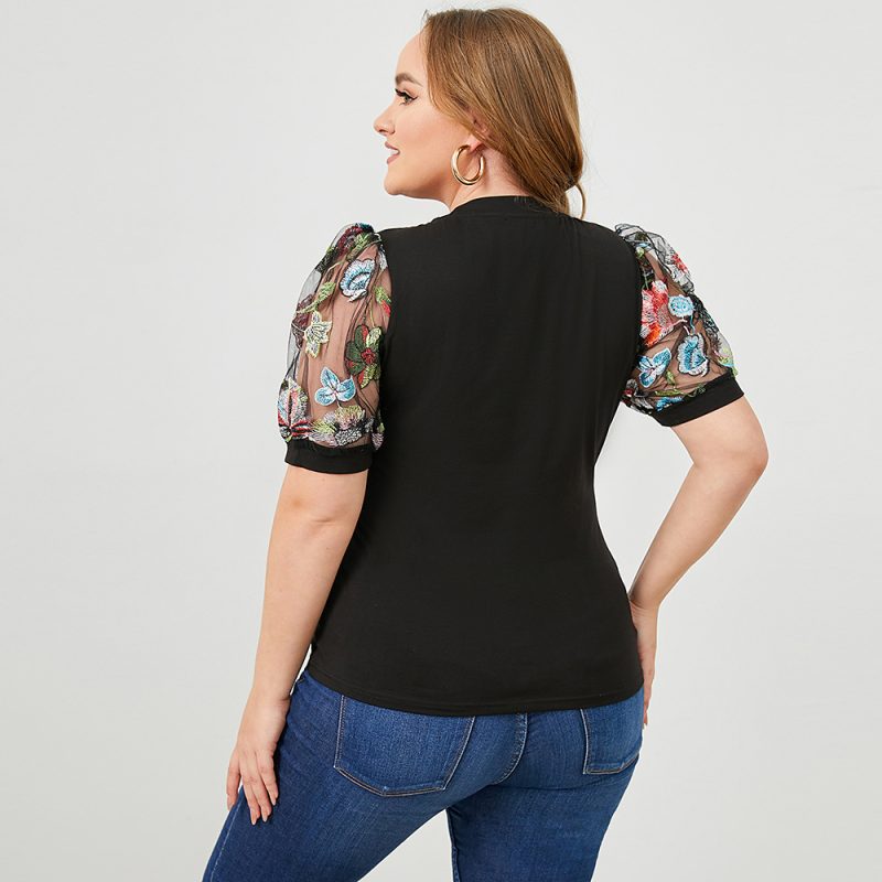 New Summer Ethnic Floral Printed Slimming Office Wear: Round Neck Short Sleeve - Image 4
