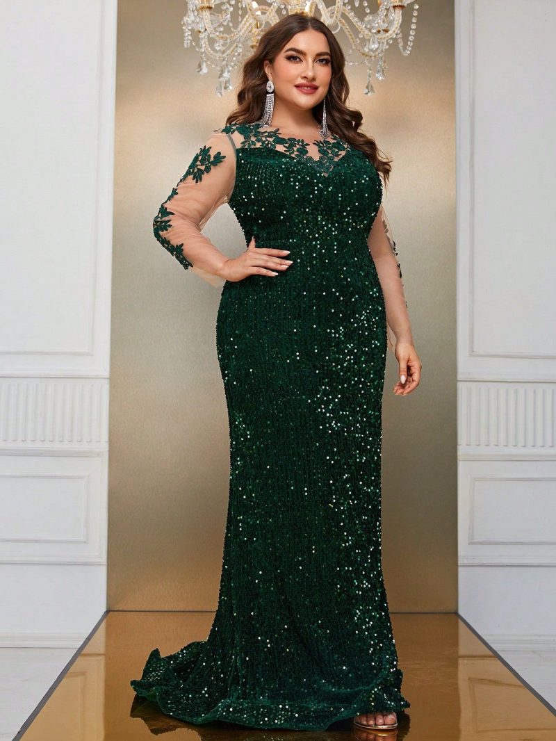 Three-Dimensional Floral Evening Dress: Plus Size Cocktail - Image 5