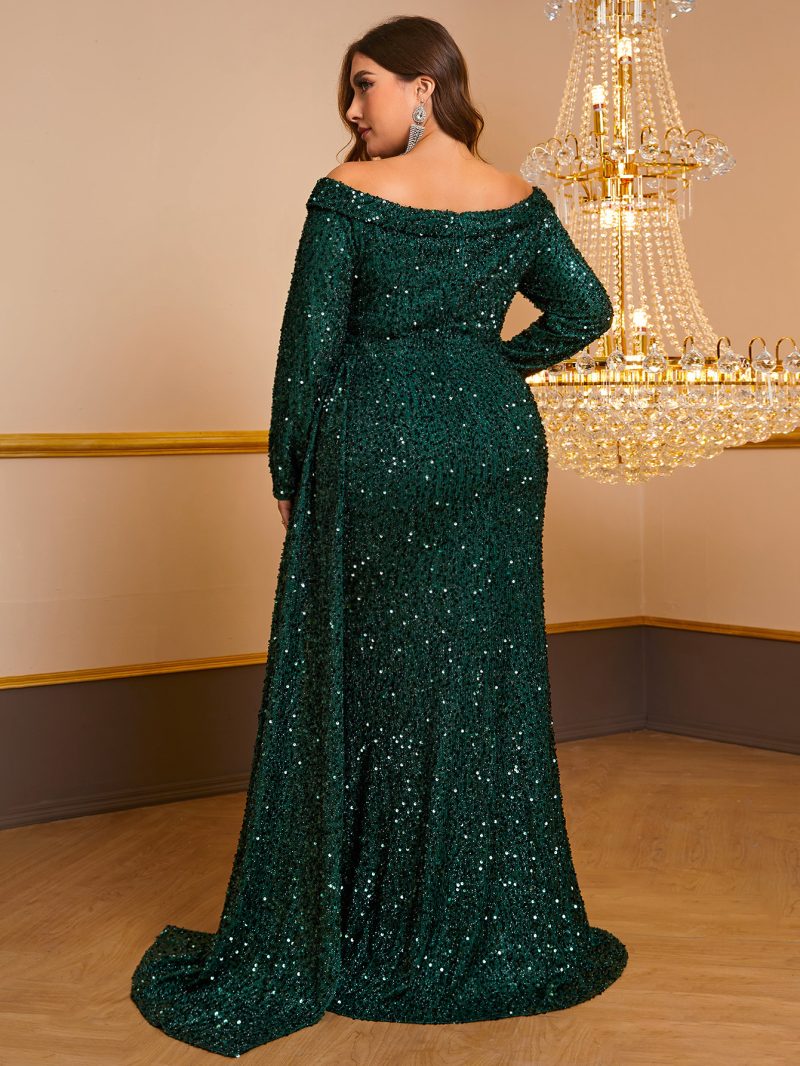 Plus Size Sequined Elegant Prom Dress: Embrace Opulence with Style! - Image 2