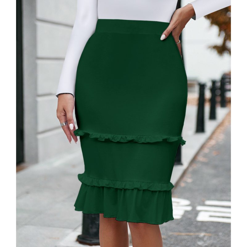 Solid Color Skirt: Women's Clothing - Image 4