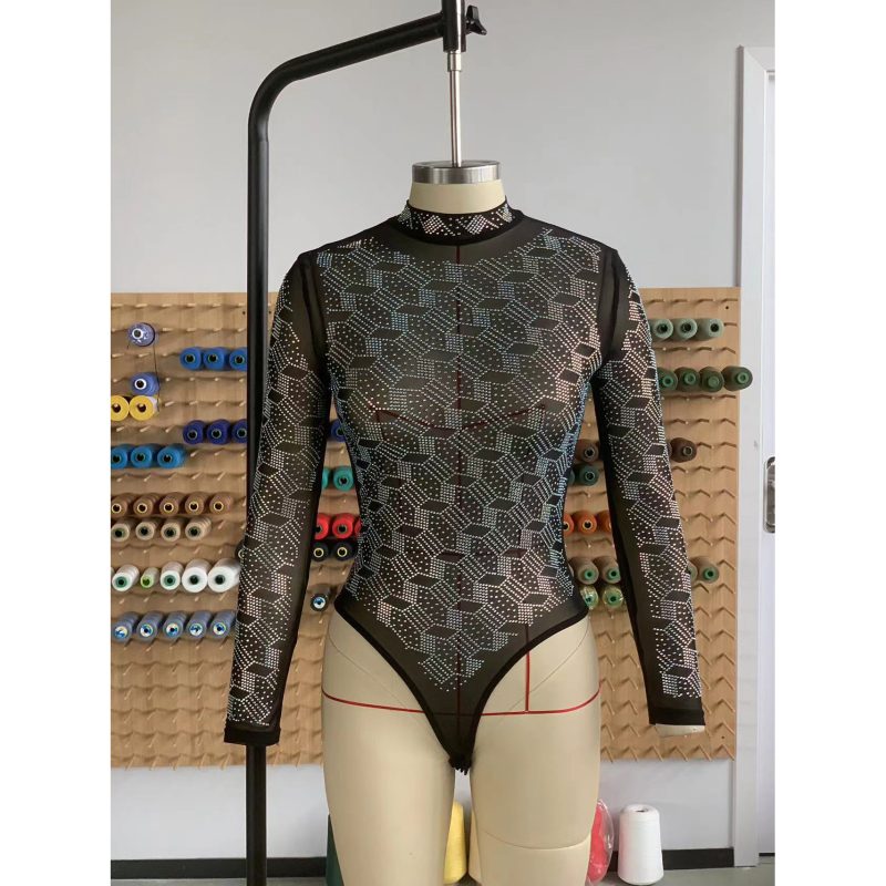 Classic Long Sleeve Rhinestone Jumpsuit: Elevate Your Look with Sophistication! - Image 5