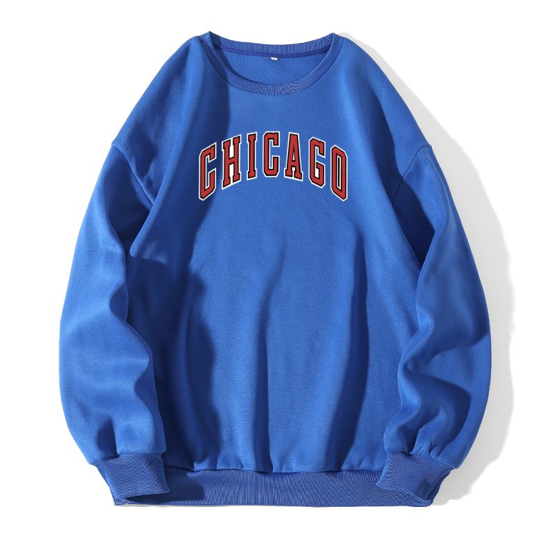 Autumn Winter Fleece Lined Crew Neck Sweater for Women: Wild Loose Casual Sports Bottoming Shirt