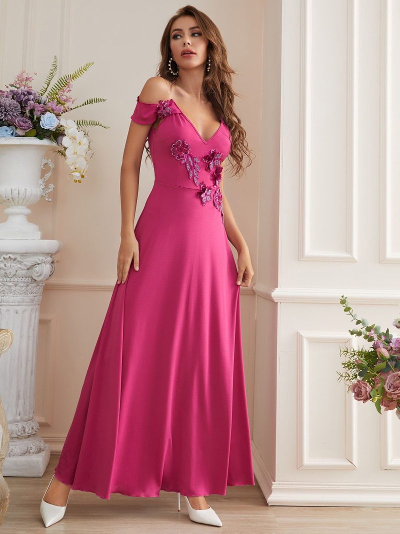 Elegant Applique Autumn Dress - Image 4