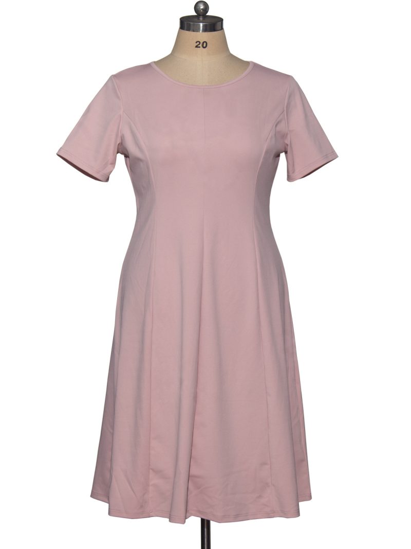 Regal Elegance: Plus Size Round Neck Embroidered Two-Piece Dress with Princess Stitching, Offering a Big Swing Silhouette for Casual Occasion - Image 5