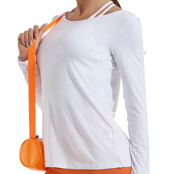 Yoga Wear Women's Solid Color Round Neck Long-Sleeved T-shirt: Ideal for Running Fitness Casual Sports - Image 2