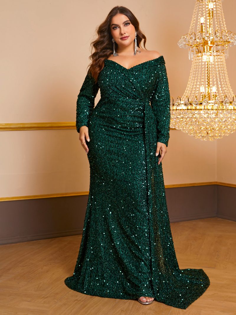 Plus Size Sequined Elegant Prom Dress: Embrace Opulence with Style! - Image 3