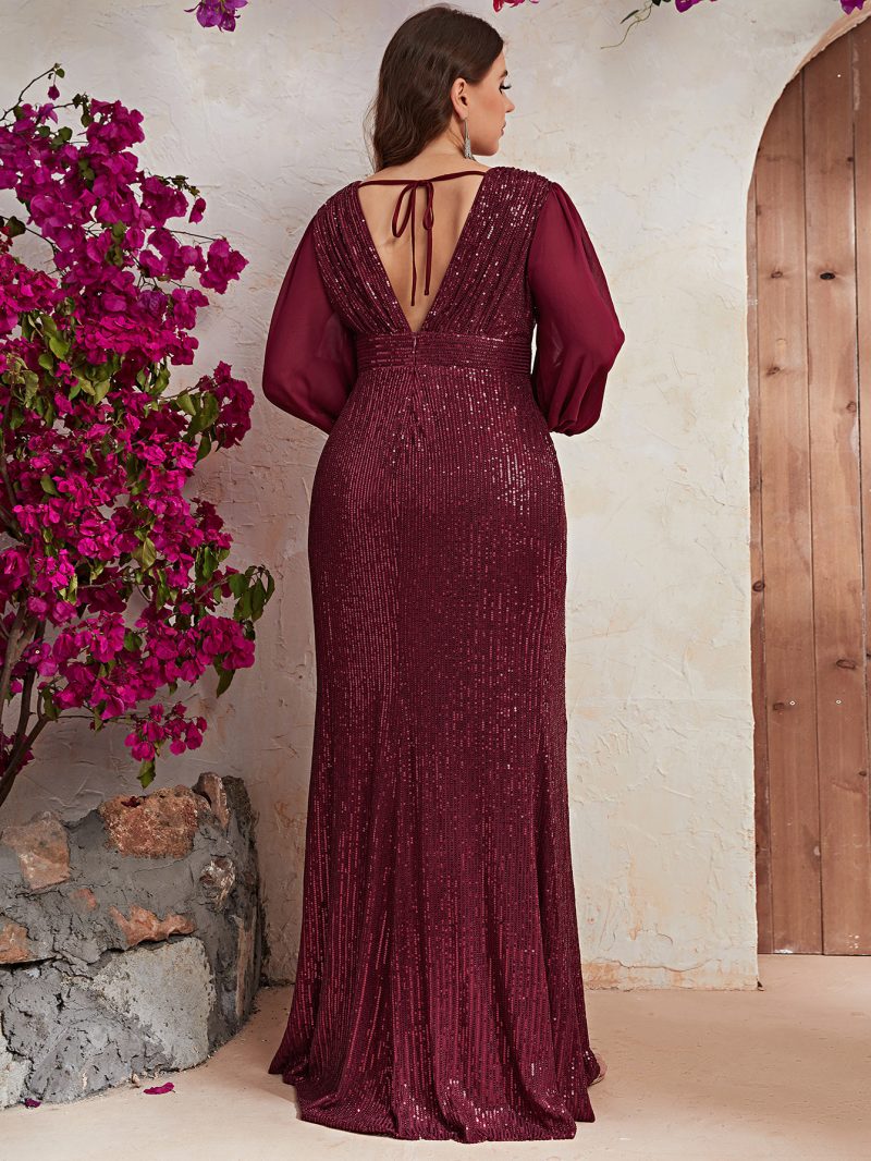 Gorgeous Sequin Long Sleeve Prom Dress: Redefine Elegance with Every Move! - Image 2
