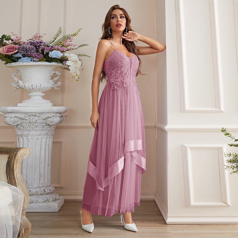 Summer Maxi Mesh Lace Swing Dress - Image 2