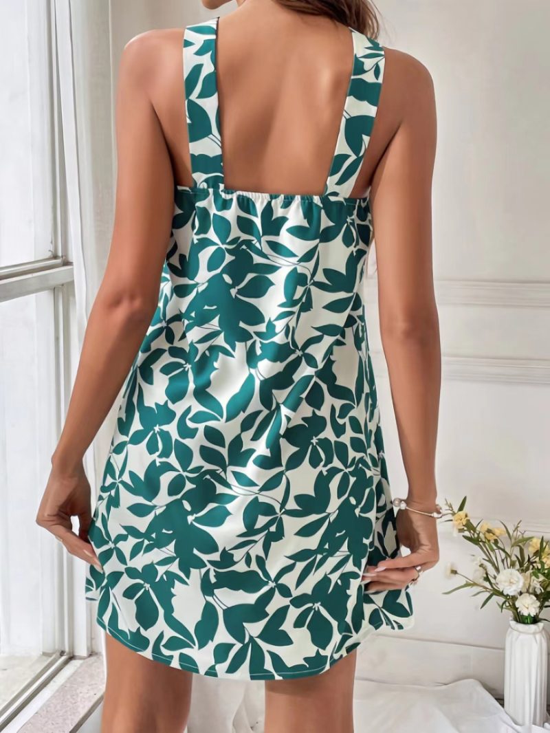 Halter Spaghetti Straps Sleeveless Dress: Printed - Image 2