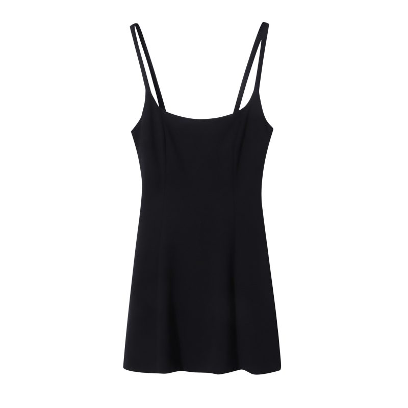 Elegant French Ballet Cami Dress: Square Collar, High-Grade Stretch Roman Cloth for a Slimming Silhouette - Image 5