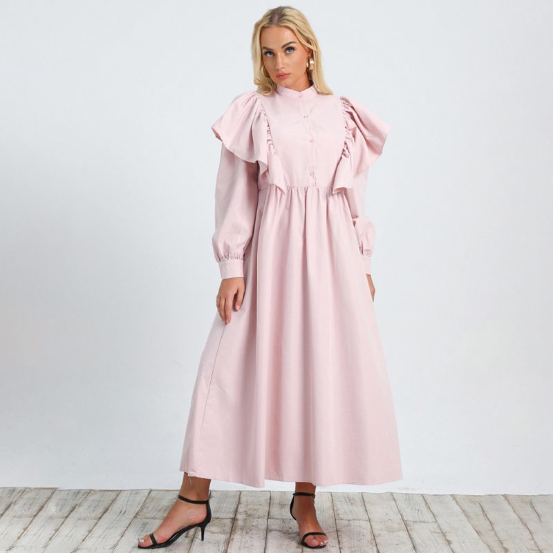 Elegant Graceful Loose Puff Sleeves Round Neck Dress: Plus Size Women's Clothing - Image 2